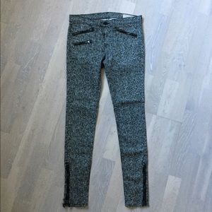 Never Worn Rag & Bone Black and White Moto Pants